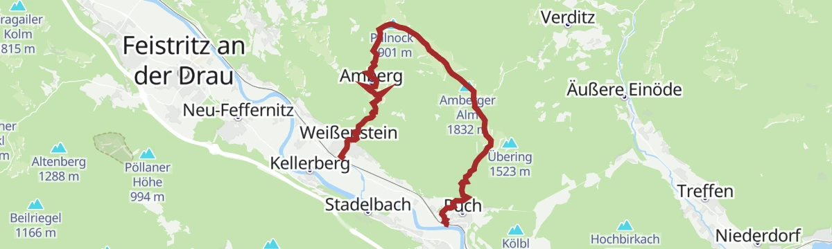 Route map: Puch - Amberg - Palnock - Weißenstein